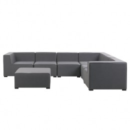 Beliani-AREZZO-Loungesetvoor7-Grijs-Polyester