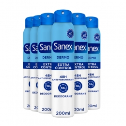 6xSanexDeodorantSprayDermoExtraControl200ml