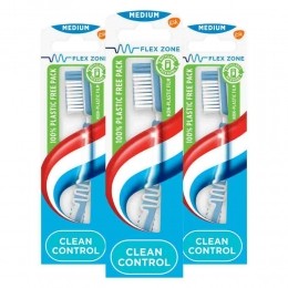 3xAquafreshTandenborstelCleanControlMedium