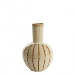 LightlivingVaasdeco285x42cmULLOAkeramiekglanscrmebruin