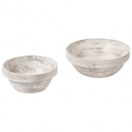 Beliani-MINYA-Setvan2schalen-Lichtbruin-Mangohout