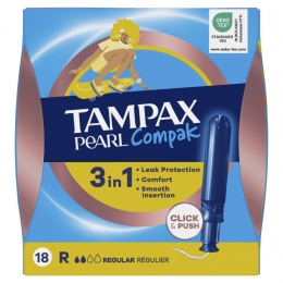 TampaxPearlCompakRegularTamponsMetInbrenghuls18stuks