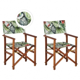 Beliani-CINE-Tuinstoelsetvan2-GroenGrijsToekan-Polyester