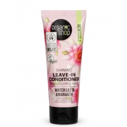 3xOrganicShopShiningLeave-InConditionerWaterLilyandAmaranth75ml