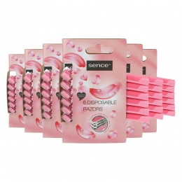 6xSenceWegwerpmesjesThreeBladesVrouwen6stuks