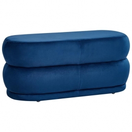 Beliani-ELLENDALE-Bankje-Marineblauw-Fluweel