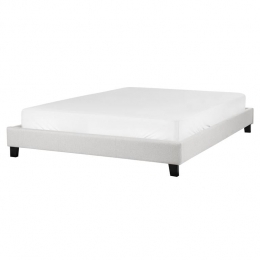 Beliani-ROANNE-Tweepersoonsbed-Lichtgrijs-160x200cm-Polyester