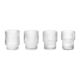 FermLivingRippleDrinkglazenSetvan4-Clear