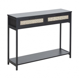 Beliani-OPOCO-Consoletafel-Zwart-Rotan