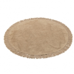 J-LinetapijtRondFranjes-katoen-beige