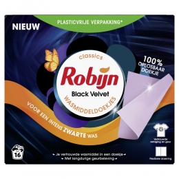 5xRobijnWasmiddeldoekjesBlackVelvet16stuks