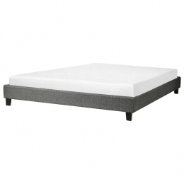 Beliani-ROANNE-Tweepersoonsbed-Grijs-180x200cm-Polyester