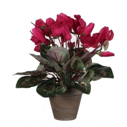 MicaDecorationsCyclaamKunstplant-H30x30cm-Donkerroze