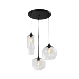 QUVIOHanglampglas3-lichtsrondzwart-QUV5125L-BLACK
