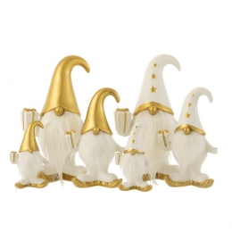 J-LinefiguurKerstmanCadeauVachtDolomiet-porselein-witgoud-large-2stuks
