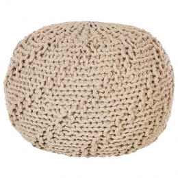 Beliani-PRIENE-Poef-Beige-50cm-Katoen
