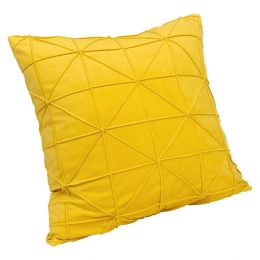 QUVIOKussenhoesmetgrafischpatroon-50x50cm-Fluweel-Okergeel