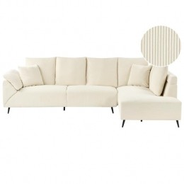Beliani-LUNNER-Hoekbank-Lichtbeige-Linkszijdig-Corduroy