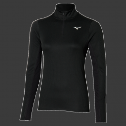 MizunoDRYAEROFLOWLONGSLEEVEHardloopschoenenZwartDamesMaatS