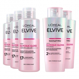 LOralElviveGlycolicGloss-Shampoo3x200mlConditioner2x200ml-Pakket