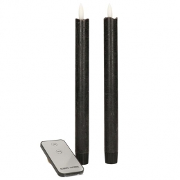 AnnaapossCollectionLEDdinerkaarsen-2x-zwart-23cm