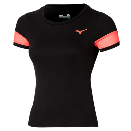 AthleticsMizunoTeeZwartDamesMaatXS