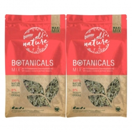 2xBunnyNatureBotanicalsKonijnensnackFrambozenbladKorenbloem400gr