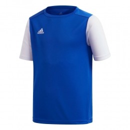 adidasESTRO19ShirtKidsBlauwWit