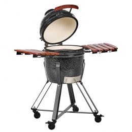 Beliani-KAMADO-Houtskoolgrill-Zwart-Keramiek