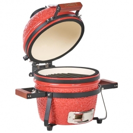 Beliani-KAMADO-Minihoutskoolgrill-Rood-Keramiek