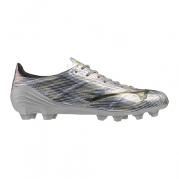 MizunoAlphaIIProGrasVoetbalschoenenFGZilverGrijsGoud