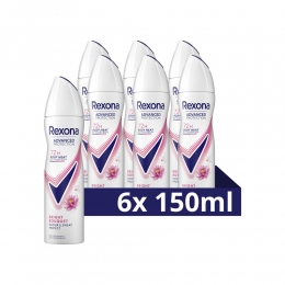 6xRexonaDeodorantSprayAdvancedProtectionBrightBouquet150ml