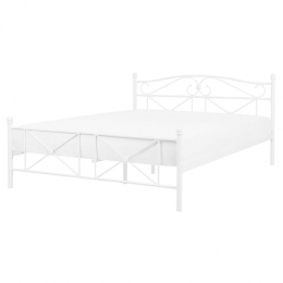 Beliani-RODEZ-Tweepersoonsbed-Wit-160x200cm-Metaal