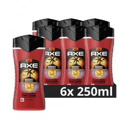 6xAxe3-in-1DouchegelSunsetFresh250ml