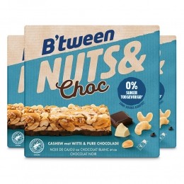 3xHeroBtweenNutsChocCashewChocoladeWitPuur3x32gr