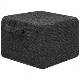 Beliani-DHADAR-Poef-Zwart-Jute