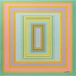 SchilderijTendency140x140cmoranjeKareDesign