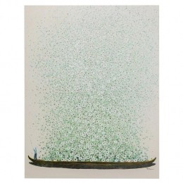 SchilderijFlowerBoatbeigeengroen120x160cmKareDesign