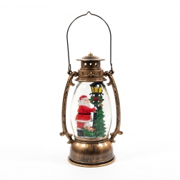 LanternWithSantaInGlitterLightedWaterLedWarmWh-Annascollection