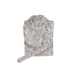 LINNICKFlanelFleeceBadjasBontRabbit-zilvergrijs