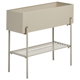 Beliani-VINCA-Verhoogdeplantenbak-Beige-Metaal
