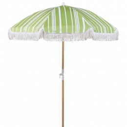 Beliani-MONDELLO-Parasol-GroenWit-Polyester