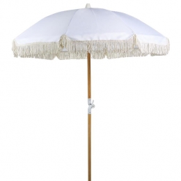 Beliani-MONDELLO-Parasol-Wit-Polyester