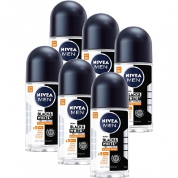 6xNIVEAMenDeodorantRollerBlackWhiteUltimateImpact50ml