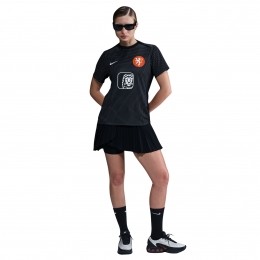 NikeNederlandPre-MatchTrainingsshirtOranjeLeeuwinnen2025-2027DamesZwartWit