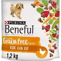 3xBenefulGraanvrijHondenvoerKip-Groenten12kg