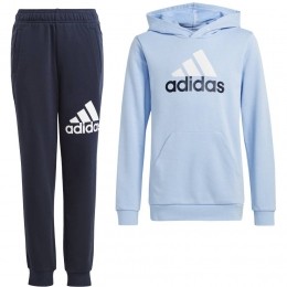 adidasEssentialsBigLogoHoodieJoggingpakKidsLichtblauwDonkerblauw