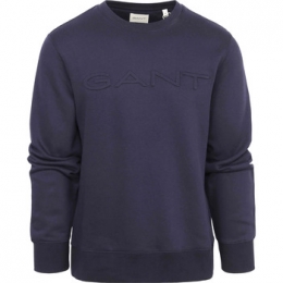 SweaterGantSweaterEmbossedLogoNavy