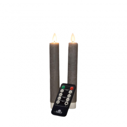 Dinerkaarswaxledbewegendevlamopbatterijmetafstandsbediening2stuksh18cmtaupe-Annascollection