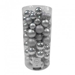 Kerstballenmix100stZilverKerstBuitengewoondeBoet-Buitengewoondeboet